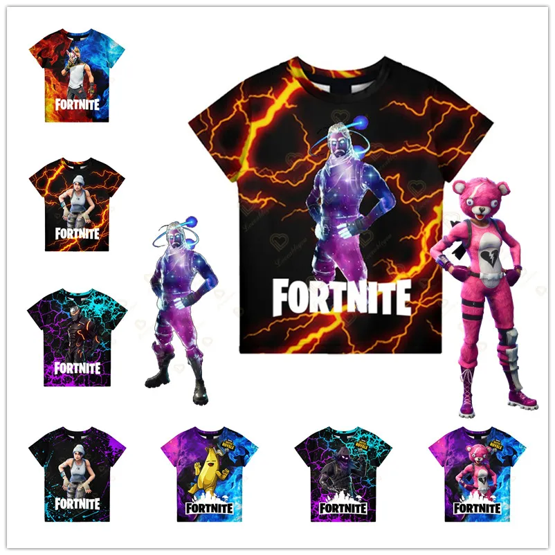

Fortnite Short-sleeved Men's Street Pink Bear T Shirts Children Short Sleeve T-shirt 3D Print Casual Breathable Funny T Shirts