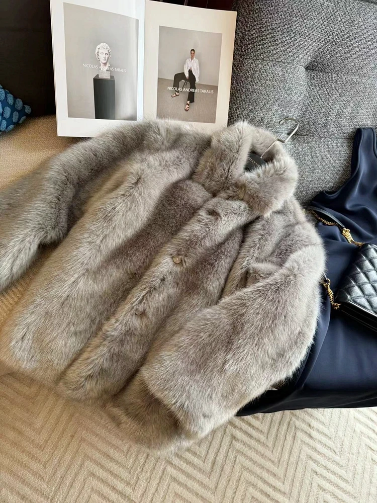 Shatanyu верхняя одежда из лисьего меха для защиты окружающей среды женская зима 2024