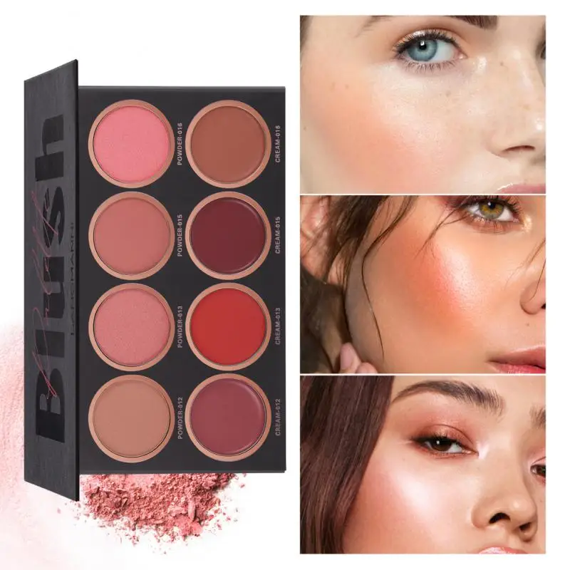 

8 Colors Blush Makeup Palette Mineral Powder Red Rouge Lasting Natural Cheek Contour Tint Orange Peach Pink Blusher Cosmetics