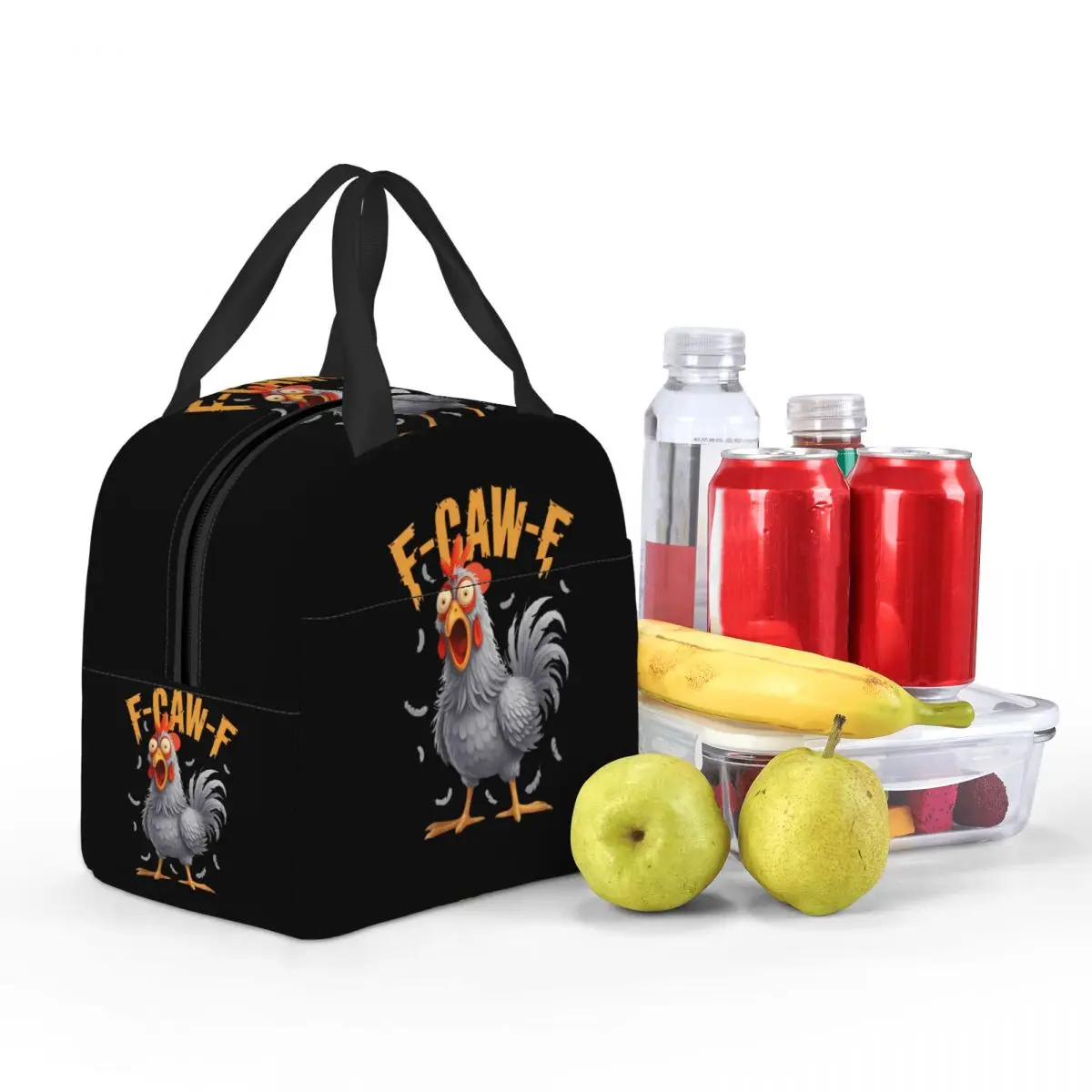 Индивидуальная забавная термосумка F-Caw-F Chicken FCAWF для женщин, многоразовая термокоробка-холодильник для бенто, для пляжа, кемпинга, путешествий (art.: 3920d501d09fe) - 3920d501d09fe