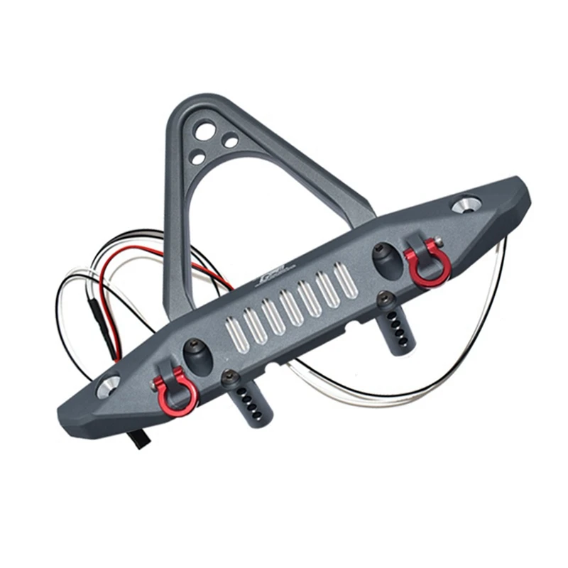 

Metal Front Bumper With Tow Hook LED Lights For Axial SCX6 AXI05000 JEEP JLU 1/6 RC Crawler Car Upgrades Parts