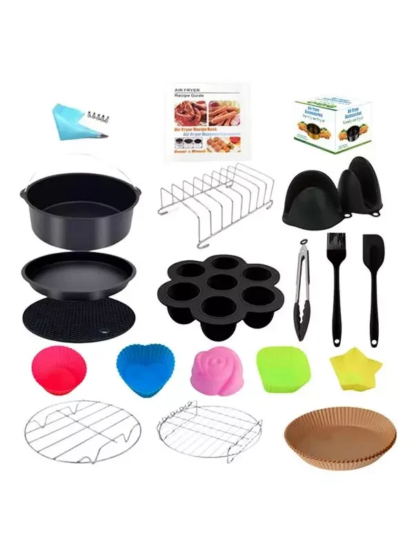 

15Pcs Airfryer Accessories Kit Practical Supplies Practical Supplies Including Scraper Muffin Cup Grill Clips Paper Liner Fit