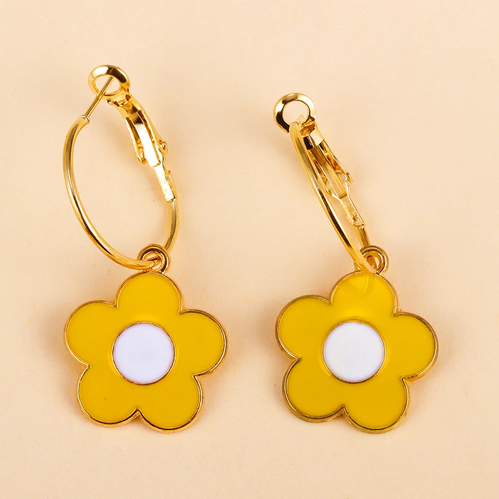 2023 Lovly металлические эмалевые красочные большие Цветочные Подвески Висячие