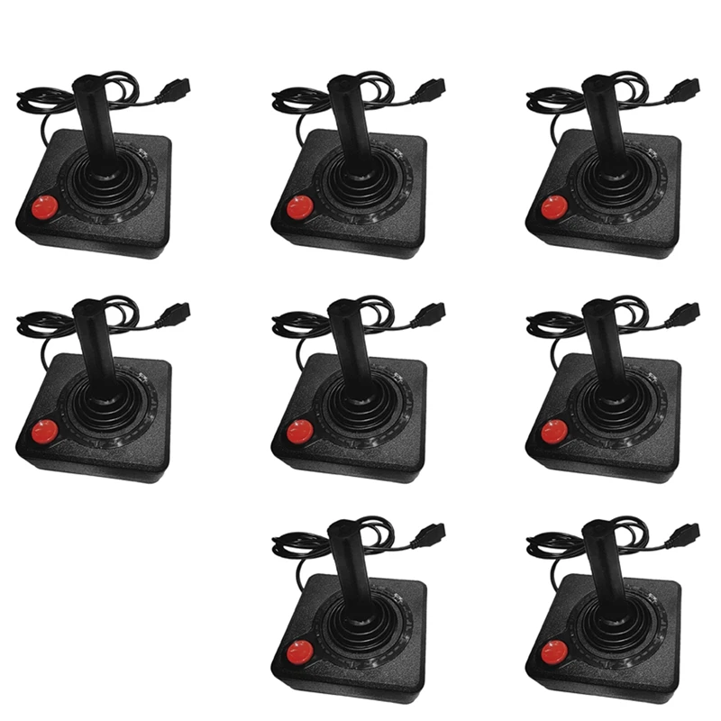 

8X Gaming Joystick Controller For Atari 2600 Game Rocker With 4-Way Lever And Single Action Button Retro Gamepad