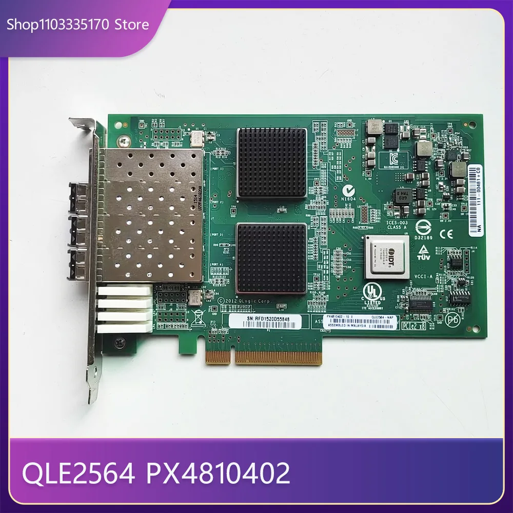 Для QLOGIC QLE2564 8 ГБ FC оптоволоконная карта 4-портовая HBA PX 4810402 (Без оптического