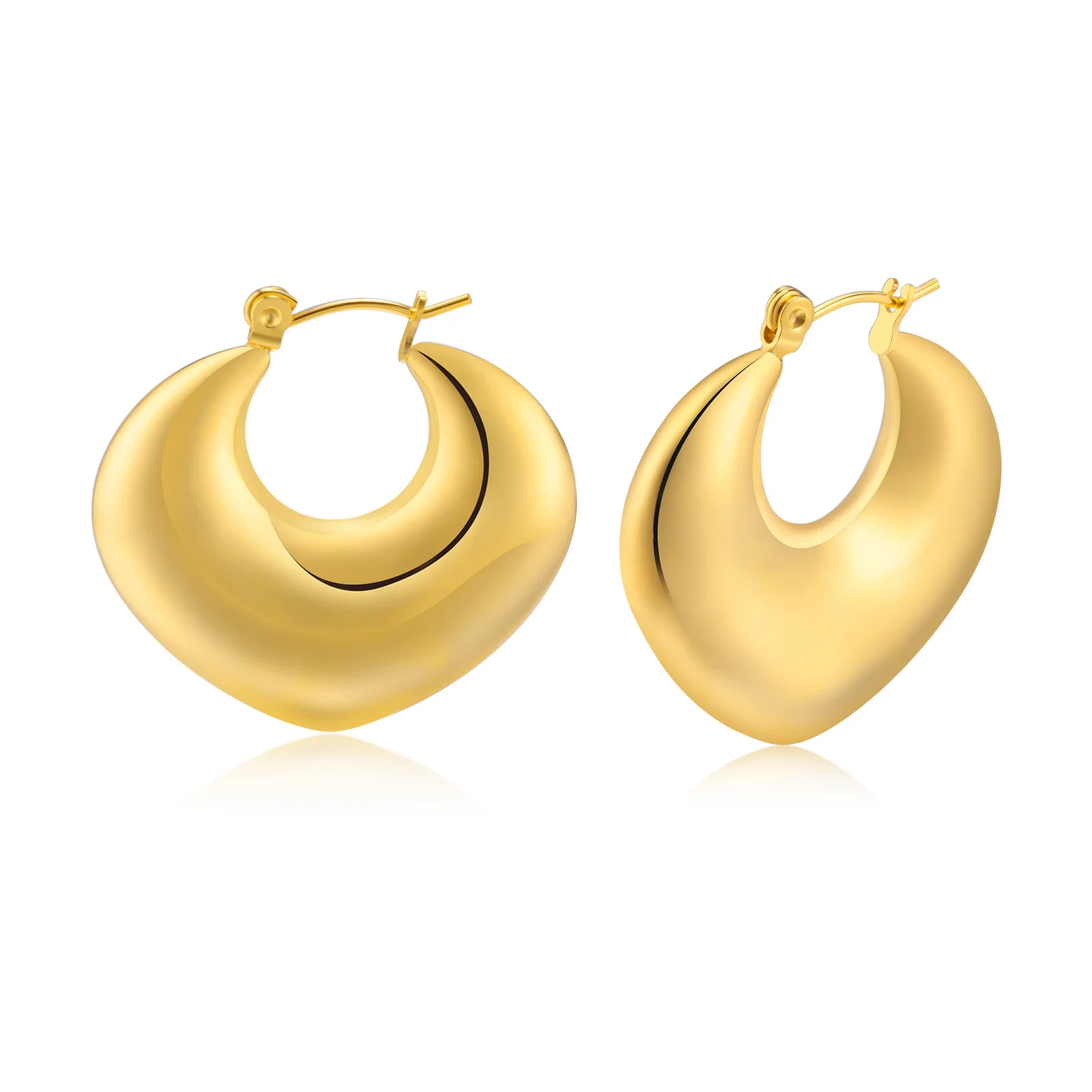

Heart Hoop Earring, Charm Love Shap Stainles Steel Huggie Earring for Women,Hypoallergenic for Sensiti Waterproof