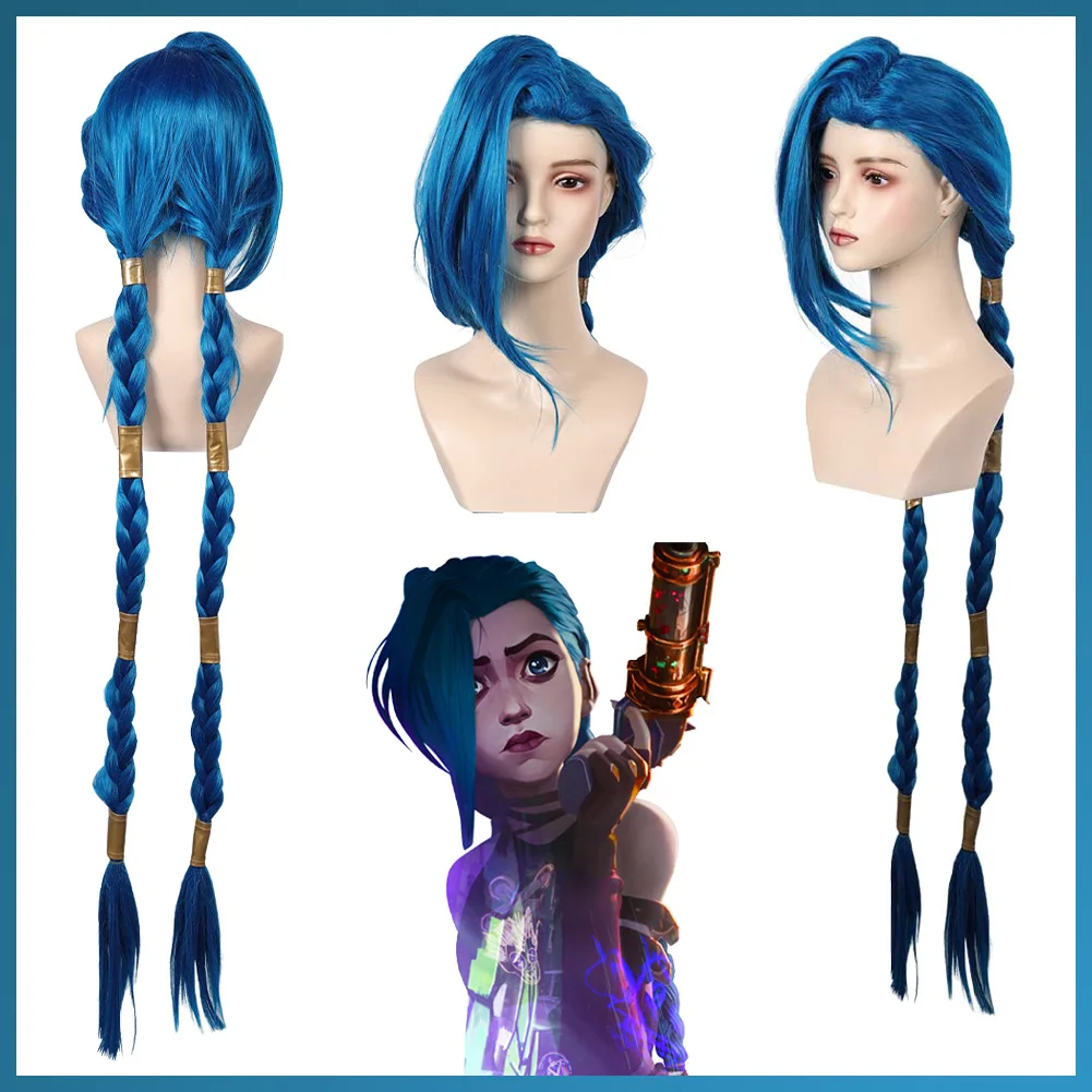 Маскировка Arcane Jinx парики игра LOL TV 2 аксессуары для костюмов косплея взрослых