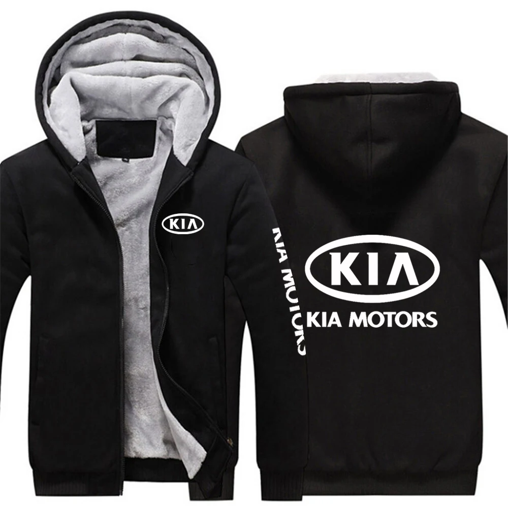 

Kia Motors 2021 Windbreak Outwear Coat Warm Hoodie Man Thick Solid color Sleeve Causal Winter Jacket Hoody Men Hooded Clothes