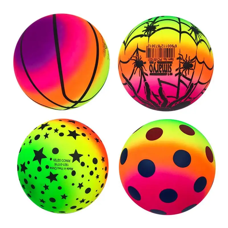 

6 Inch Playground Ball Colorful Inflatable Beach Balls Rainbow PVC Sports Kickball For Kids Handball For Indoor And Outdoor