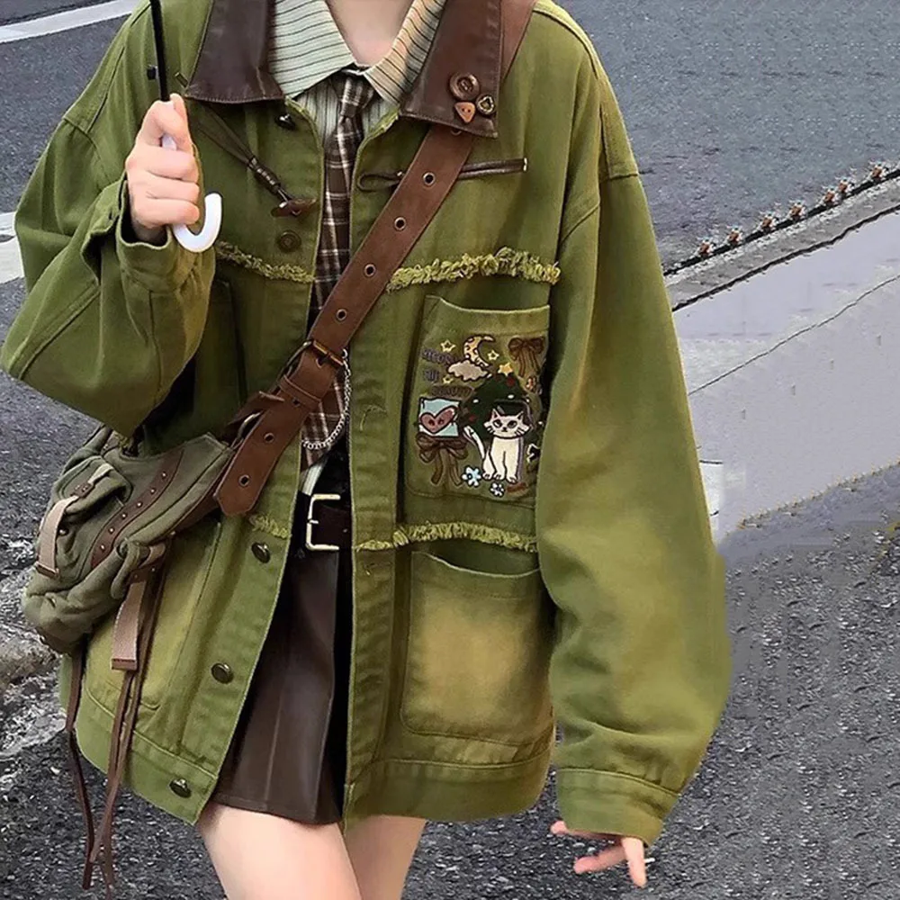 Милые джинсовые пальто в американском стиле ретро весенне-осенняя шикарная