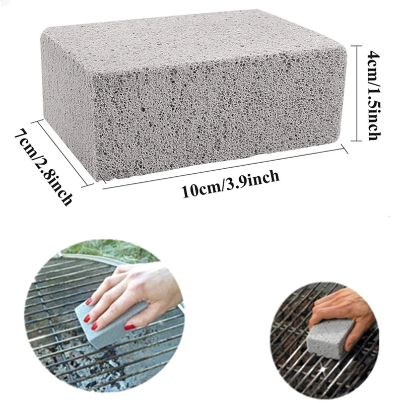 

2 Pcs BBQ Grill Cleaning Brush Brick Block Kitchen Outdoor StoveTools Barbecue Rack Cleaning Stone Camping Accessories