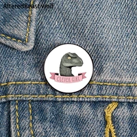 clever girl snake printed pin custom funny brooches shirt lapel bag cute badge cartoon enamel pins for lover girl friends