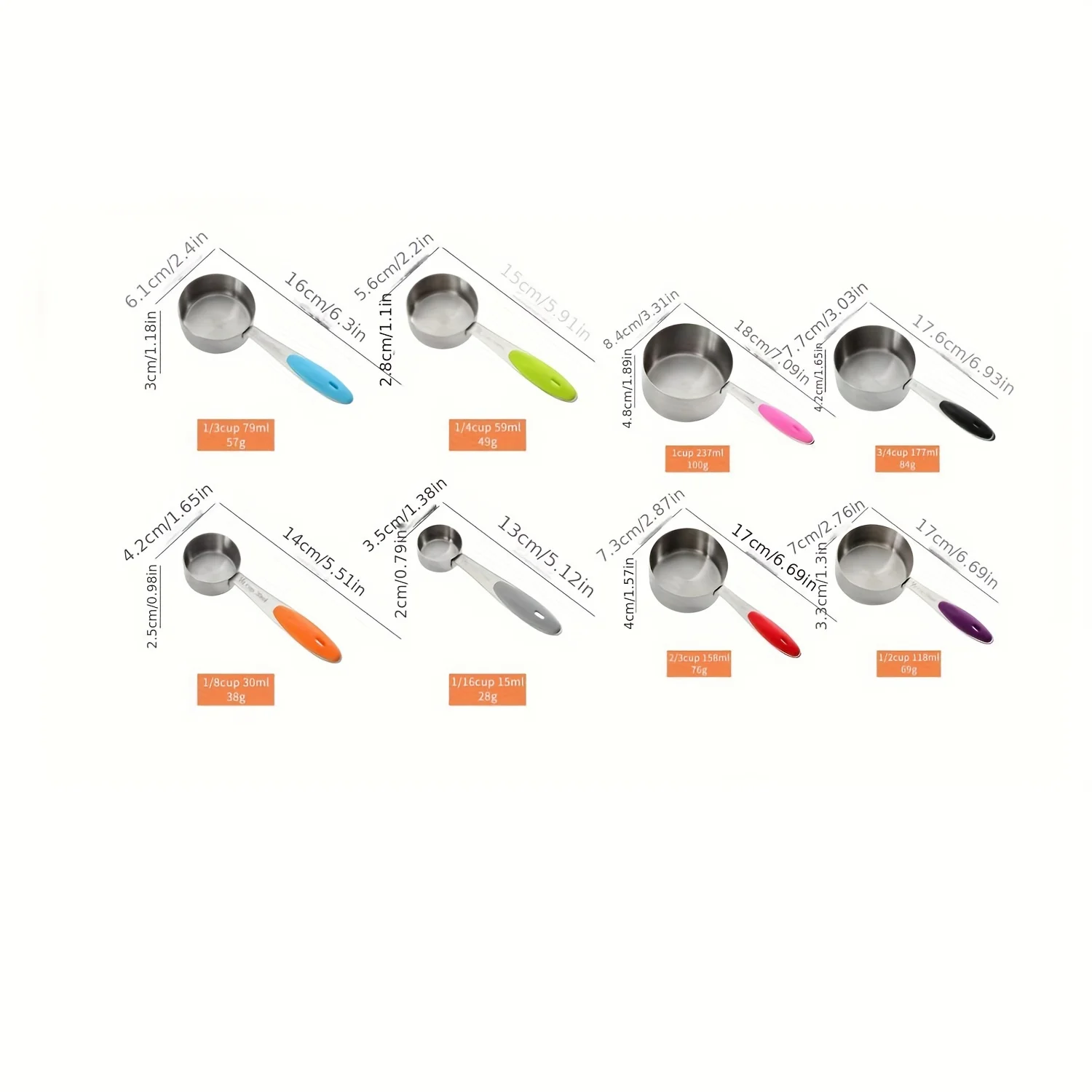 Измерительный набор из нержавеющей стали 17 предметов — двусторонние ложки