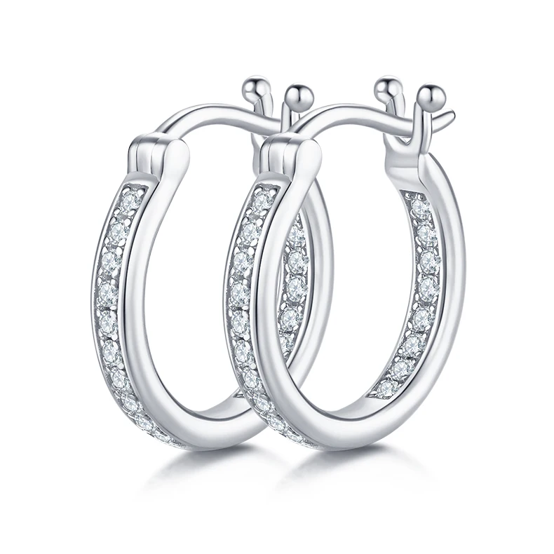 

Серьги-кольца BOEYCJR S925 с муассанитом для женщин, полное Ювелирное Украшение, 0,3ct D Цвет VVS1