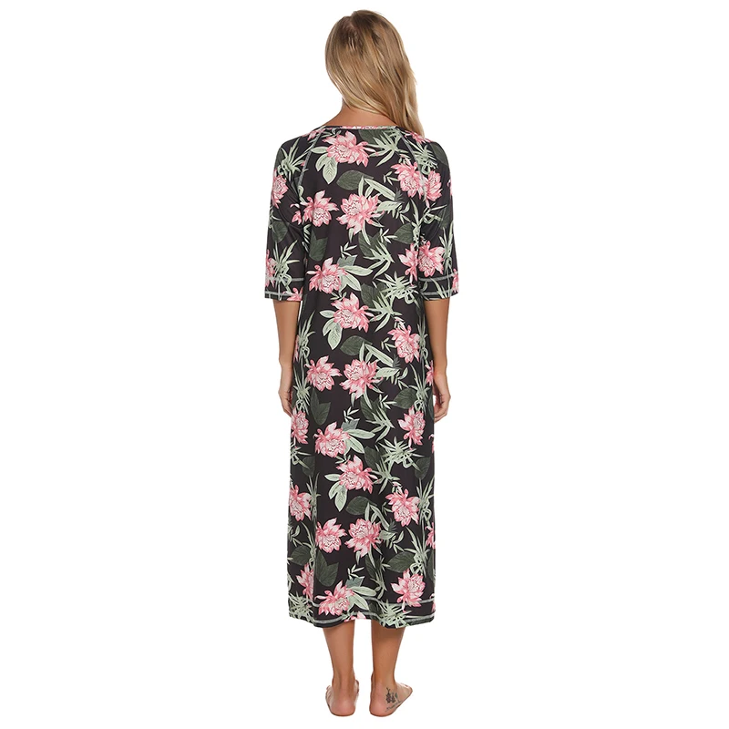 Женская длинная Пижама Witbuy мягкая верхняя одежда на молнии спереди женское