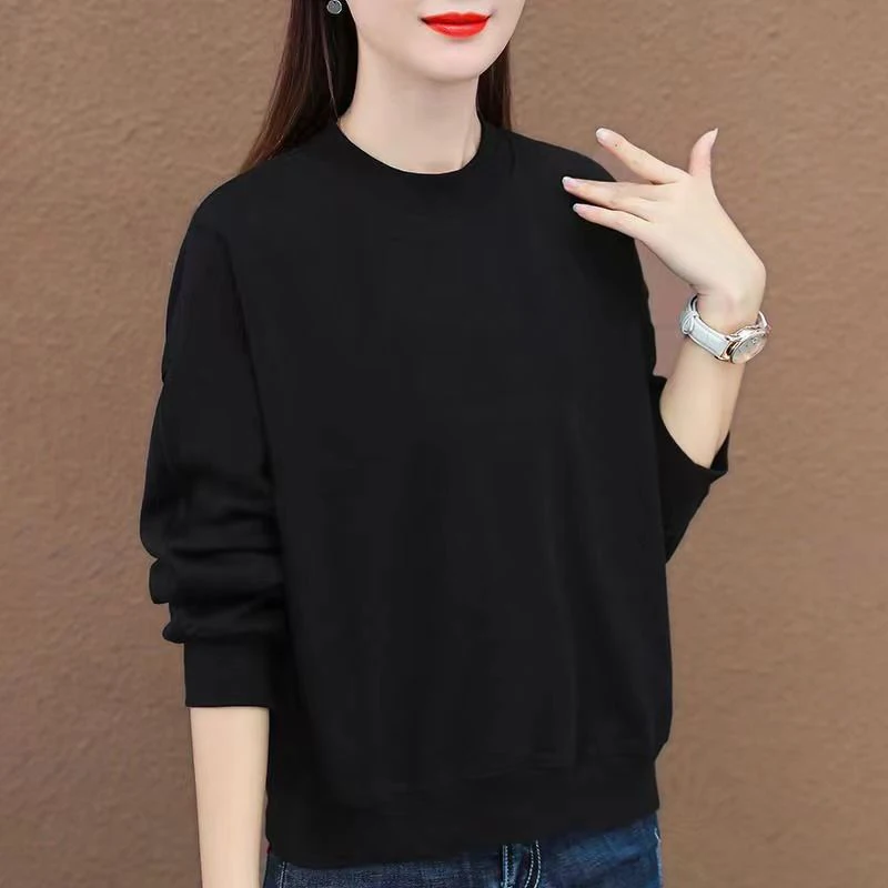 

Autumn and winter women's round neck sweater fashion all-match top