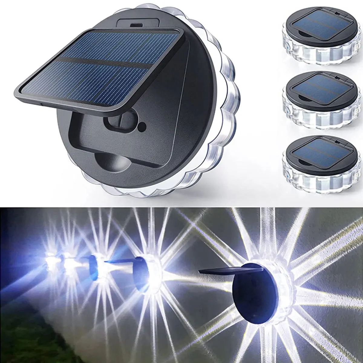 

Уличный светодиодный светильник на солнечной батарее, лампа для украшения сада с дистанционным управлением, настенная лампа с проекцией зв...