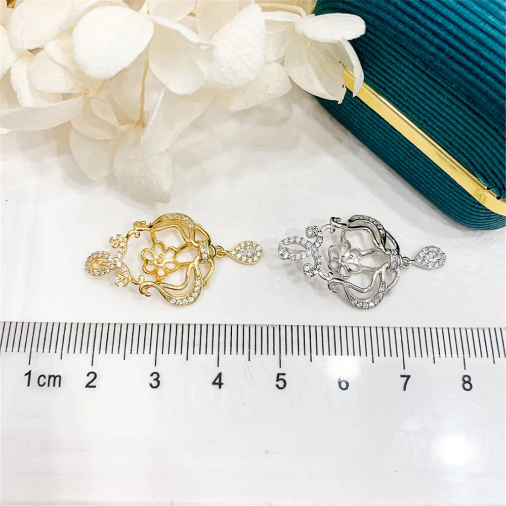 S925 Sterling Silver Pearl Pendant Settings Blank/Base For DIY Pendant Jewelry Making Accessories Suitable for 8-10mm Bead