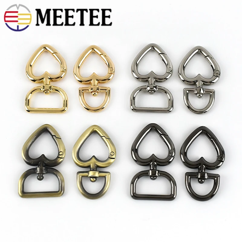 

5/10/20pcs Heart Metal Buckle for Bag Handbag Strap Clasp Keyring Dog Chain Swivel Trigger Clips Snap Hook DIY Craft Accessories