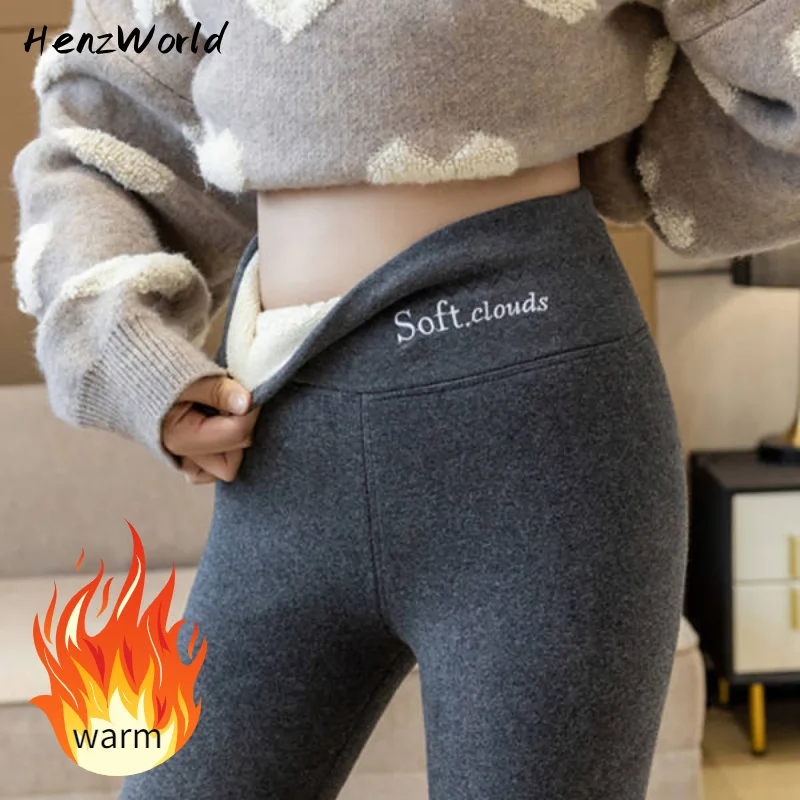 

NEW Winter Thicken Warm Leggings Fleece Lined Thermal Ankle-Length Pants Lambwool Leggings Women Sexy Hight Waist Skinny Fitness