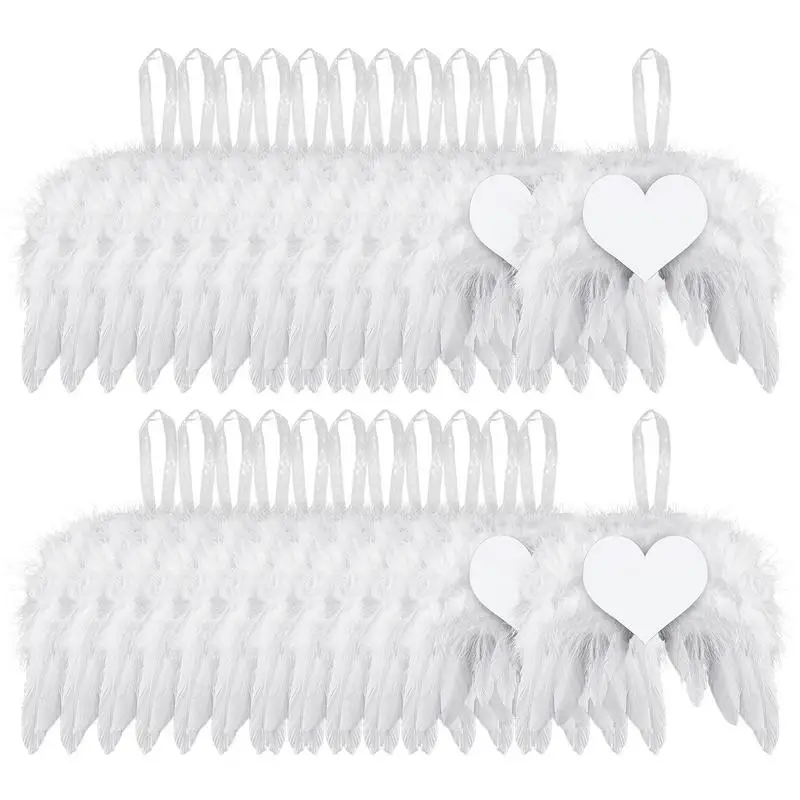 

Рождественское украшение в виде Ангельского пера, дневного света, 24 шт., белые крылья ангела, украшение для рождественской елки, подвеска в в...