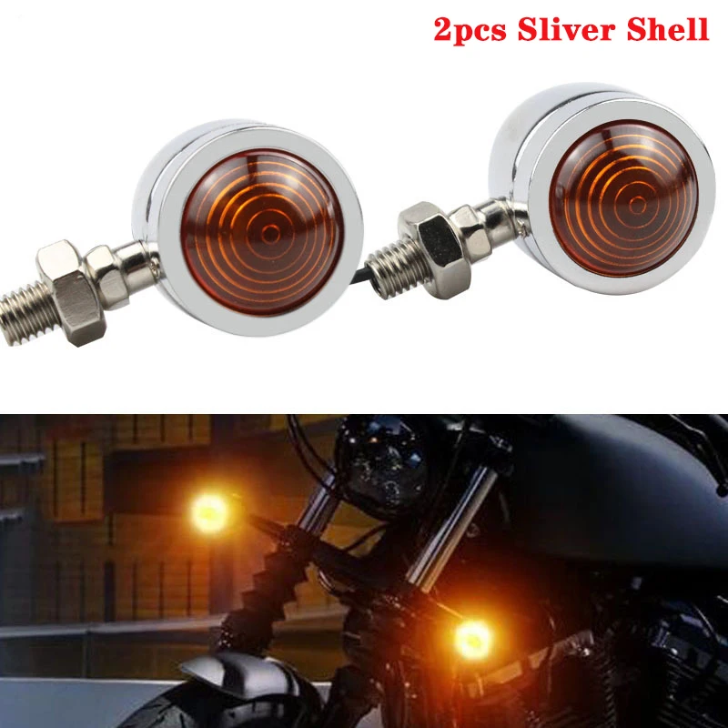 

Указатель поворота мотоцикла для кафе Racer Moto, индикаторная лампа, универсальный 12 В, ретро, металлический, однопроводной, для мотоцикла, указатель поворота