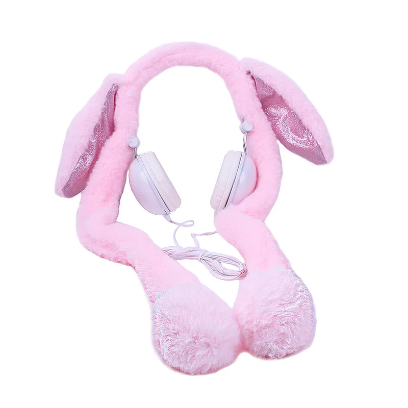 Новые наушники QL-412 с кроличьими ушками симпатичные со светоизлучающими подходят