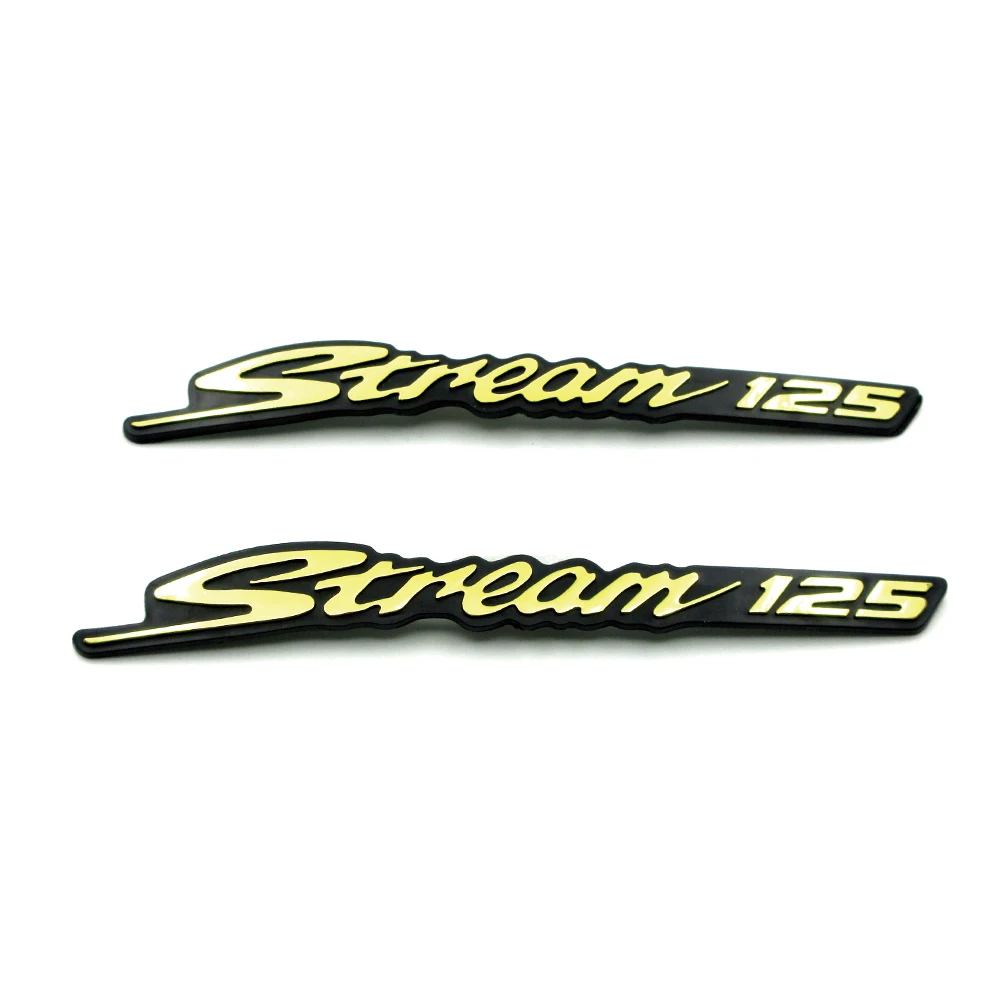 

Motorcycle 3D Body Symbol Mark Gas Fuel Emblem Front Frame Badge Stickers Gold Chrome Decals Logo For Honda Stream 125 Stream125