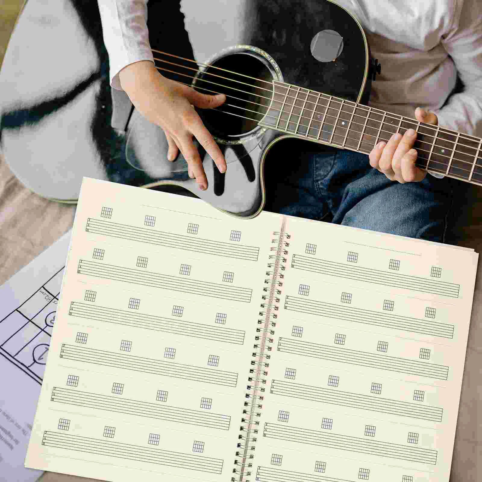 Chord Book Tab Note Блокнот Акустическая гитара Портативная шестилинейная музыкальная