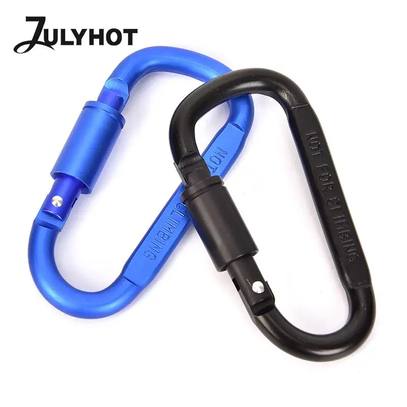 

Hot Aluminum Alloy D-ring Rock Climbing Carabiner Screw Lock Hanging Hook Buckle Keychain for Outdoor Camping Hiking Rock Rescue