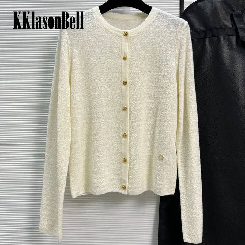 

10.17 KKlasonBell Elegant Single Breasted 100% Wool Knitted Cardigan Women