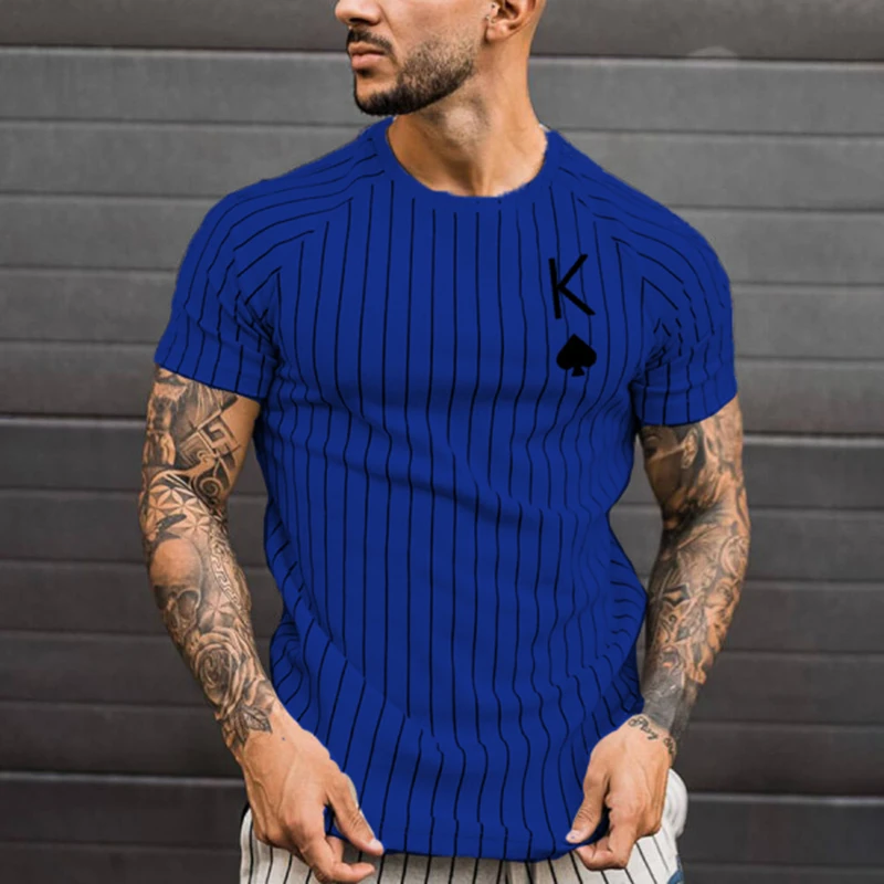 

2022 Summer Hot Sale Men's Comfortable Breathable T-Shirt Summer Men's Street Style Round Neck Shirt Fashion Ace of Spades Poker