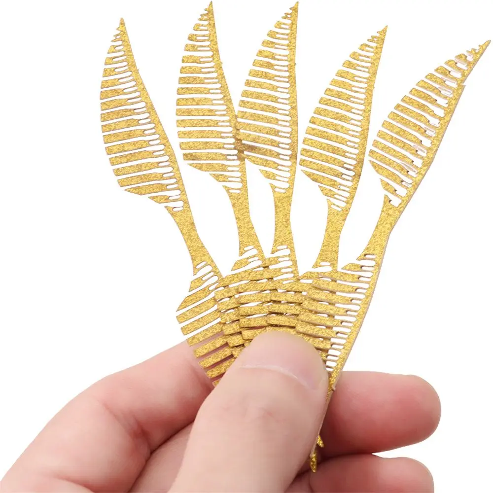 50Pcs Practical Party Wizard Birthday Wafer Gold Wings Cake Decor Chocolate Decoration Hollowed Cupcake Toppers |