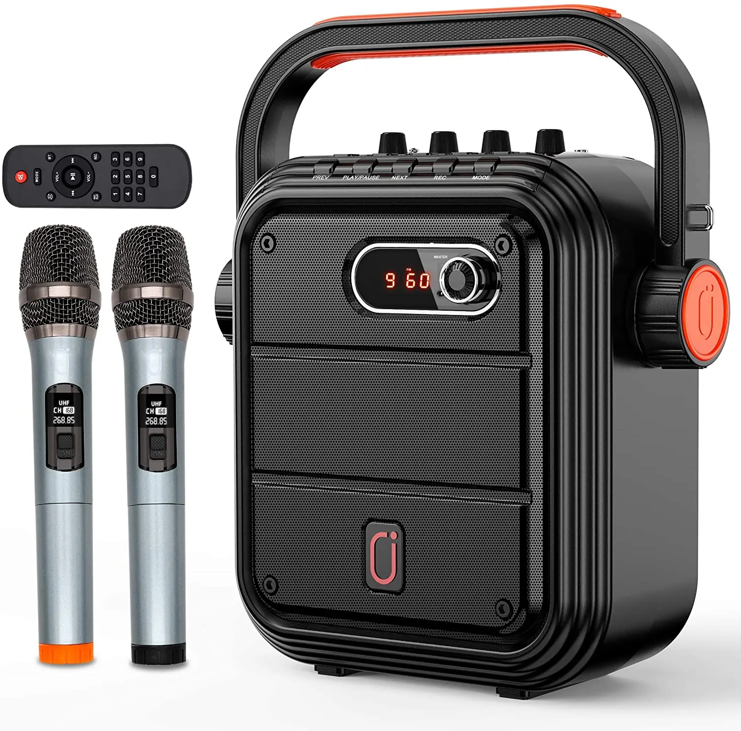 

Machine with Two Wireless Microphone Outdoor Party Travel Speaker