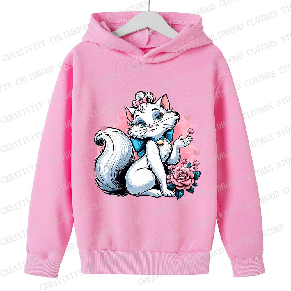 Детская толстовка с капюшоном The Aristocats пуловер Marie модная детская повседневная