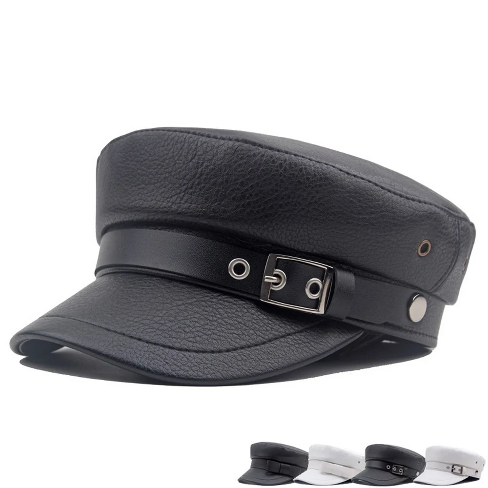

Four Seasons Female Newsboy Caps Flap Octagonal Hat With Visor Pu Material 58cm Hard Brim Bow Tie Fashion Women BT0105