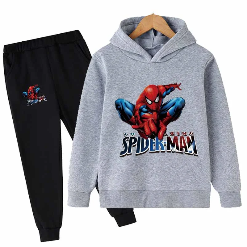 

Spid-er Avengers Cartoon Boys Clothing Sets Autumn Kids Long Sleeve Cotton Baby Hoodies Tops + Pant 2Pcs Suit Boy Girl Tracksuit