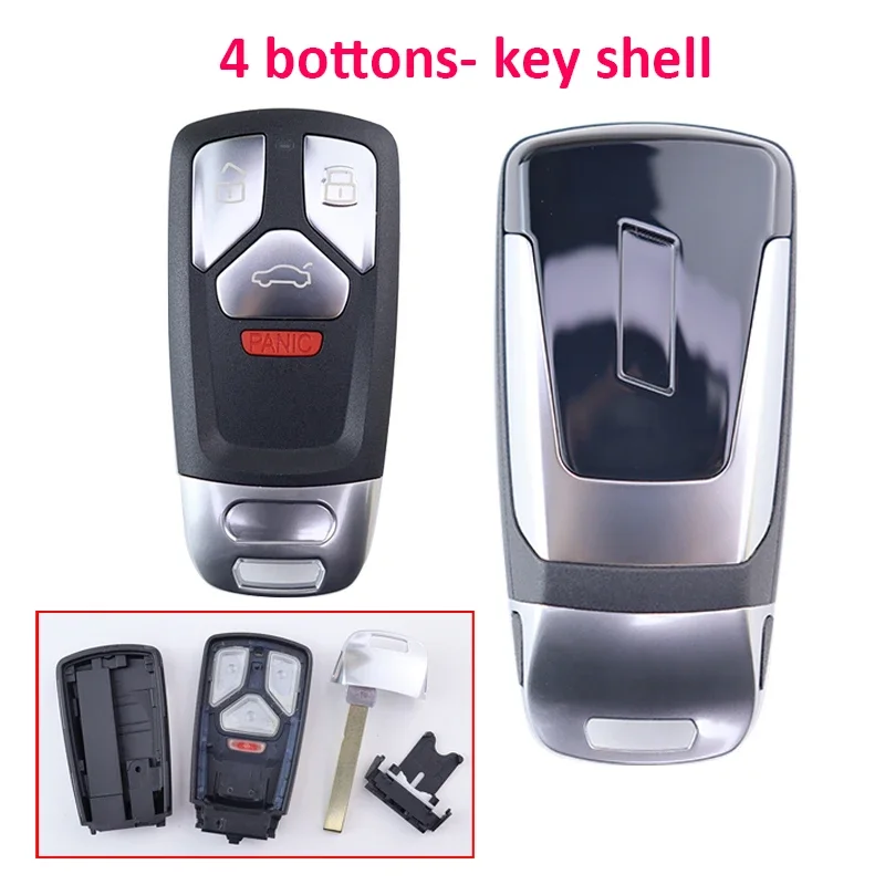 

3 4 Bottons Car Key Fob Case Shell Housing for Audi TT RS 2016 A4 A5 A4L A6 A6L S4 S5 S8 S6 Q3 SQ5 Q5 Q7 2017 2018 2019 2020