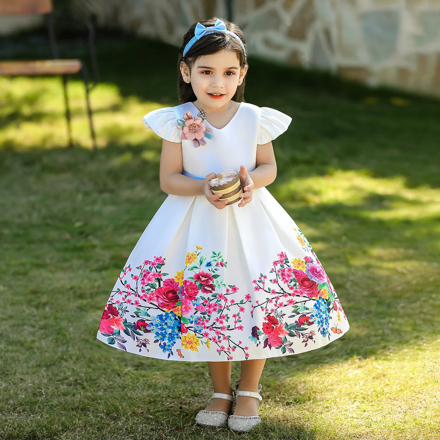 

0-5 Years New Kids Party Evening Dresses For Girls Bridesmaid Dresses Children's Princess Dress Flower Performance Costume