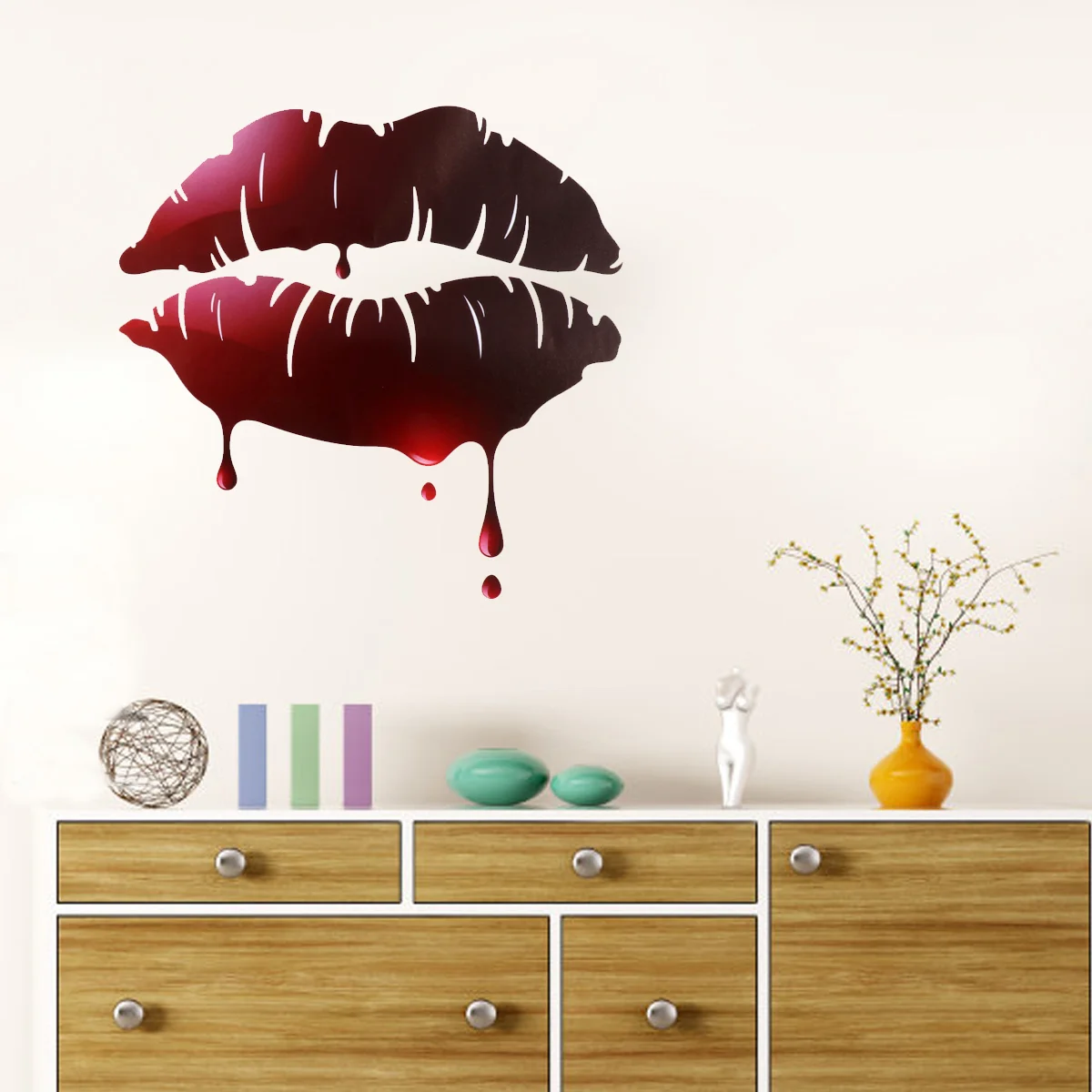 

2Pcs Toilet Sticker Drop Lip Wall Sticker Party Window Decal