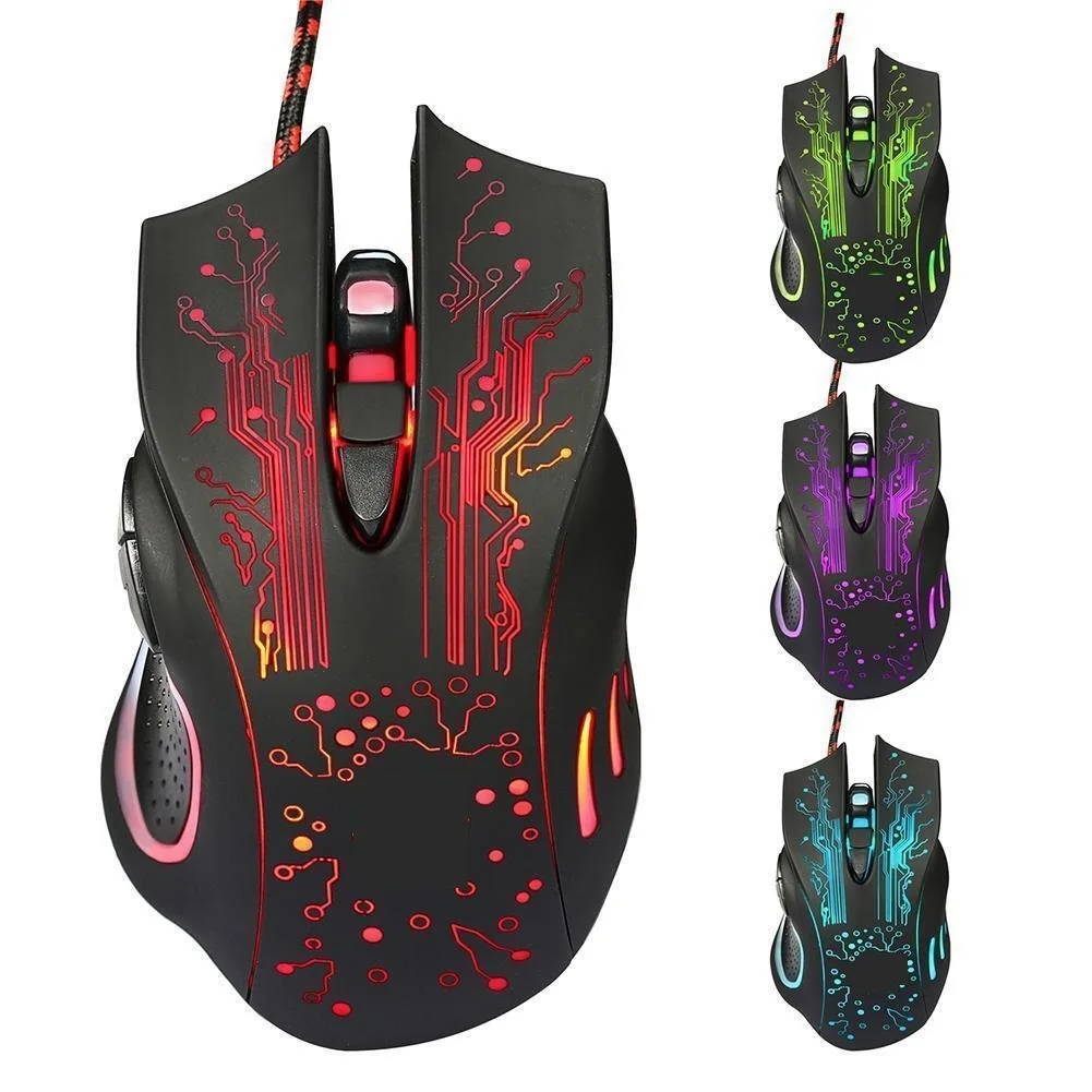 

Ergonomic Wired Gaming Mouse 5500DPI Adjustable 7 Buttons LED Backlit Professional Gamer Mice Computer Mouse for PC Laptop