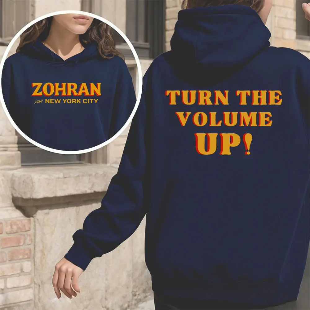 Фото Толстовка Zohran Mamdani: Turn The Volume Up Hoodie Первые мусульманские толстовки NYC's Mayor Mamdani Progressive Democrats Zohran для женщин №2