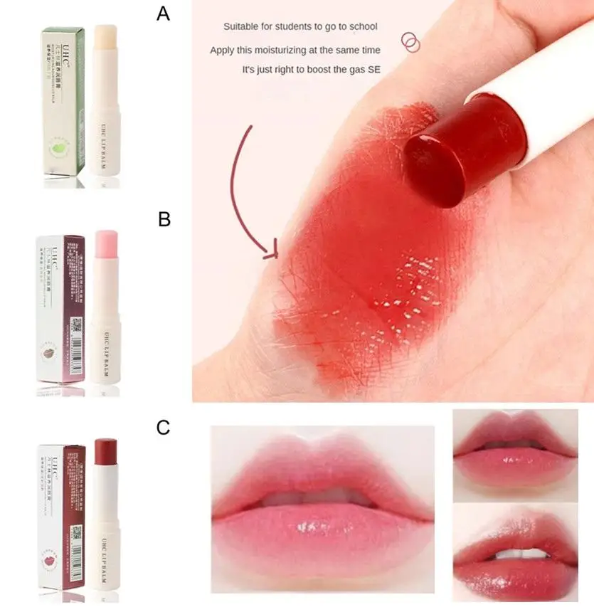 

3PCS Warm Color Changing Lip Balm Moisturizing LongLasting Hydrating Lipstick Lip Care Anti-drying And Cracked Lip Film Lip Care