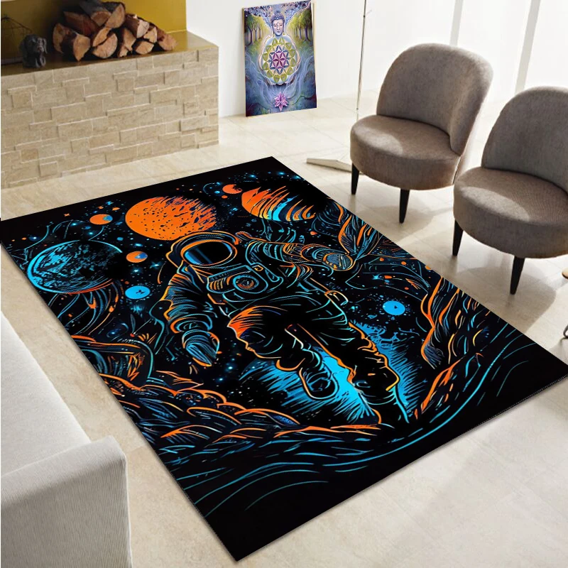 3D Astronaut Exploration Universe Printed Entrance Mat Kitchen Bedroom Non slip Floor Mat Living Room Decorative Carpet