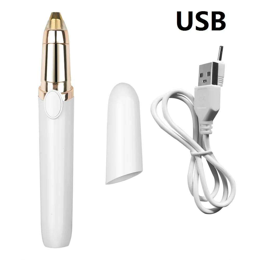 

Women Electric Eyebrow Trimmer USB Rechargeable Eye Brow Epilator Mini Lipstick Shaper Shaver Painless Razor Facial Hair Remover
