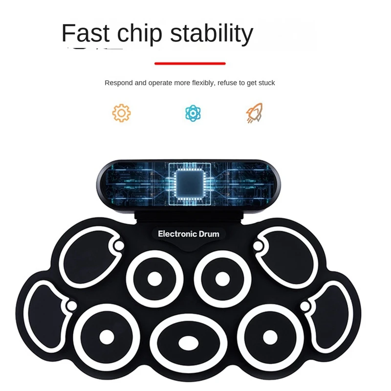 Новая электронная барабанная установка USB Roll-Up Silicon Drums Pad Цифровая складная