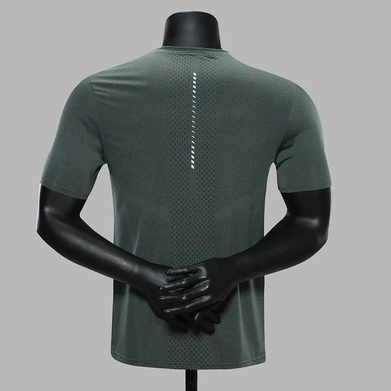 Men Fitness T Shirts Workout Polyester Quick Dry Short Sleeve Compression Sportswear Tee Training Breathable Jogging Running