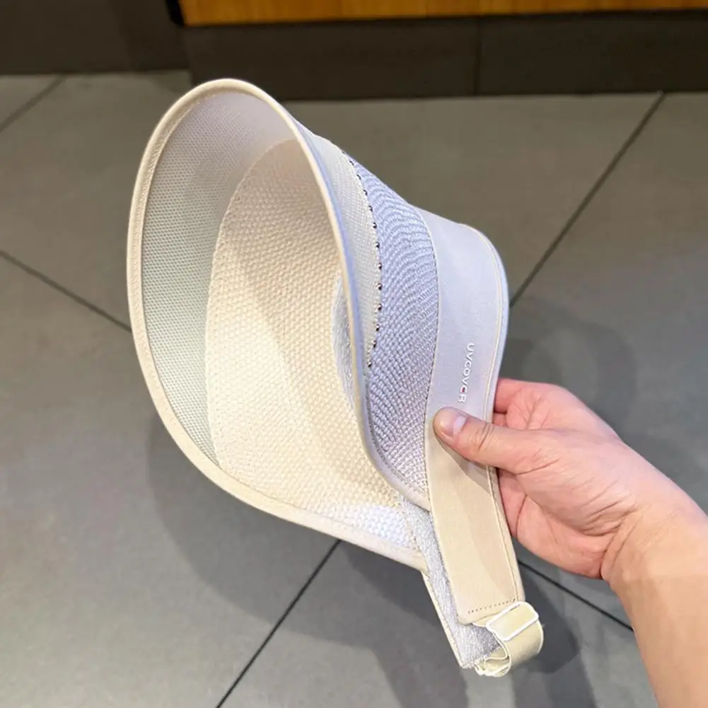 

Empty Top Chic Hollow Out Anti-UV Sun Hat Breathable Summer Cap Anti-falling for Beach