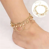 new tassel bells anklets for women gold leg chain charm beach anklets fashion jewelry accessories