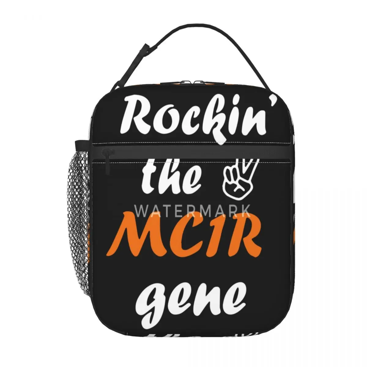 

Rockin' The Mc1r Gene Insulated Lunch Bag Holiday With Zipper Mesh Bag Travel Insulated Lunch Bag Customizable